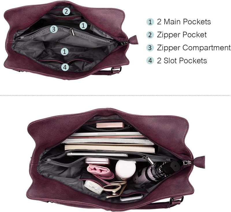 Realer Tote Bag for Women PU Leather Shoulder Bags Fashion Hobo Bags Large Purse and Handbags with Adjustable Shoulder Strap - Image 4